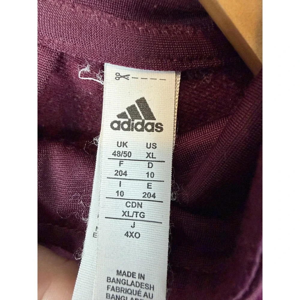 Adidas Track Jacket Mens XL Red Black Colorblock Full Zip 3 Stripe Athletic Mens